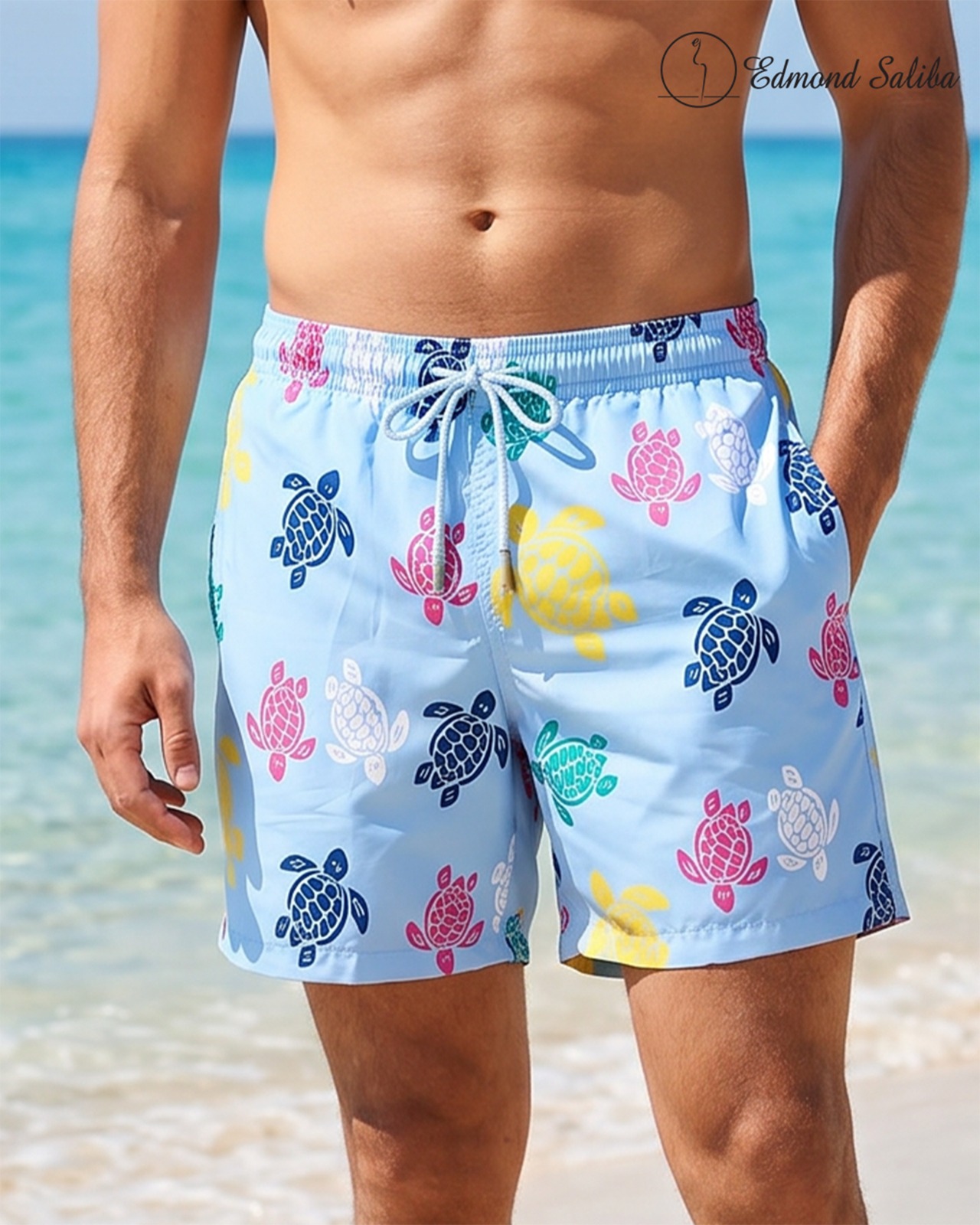 Vilebrequin Printed Swim Trunks Turtle